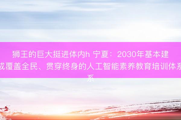 狮王的巨大挺进体内h 宁夏：2030年基本建成覆盖全民、贯穿终身的人工智能素养教育培训体系