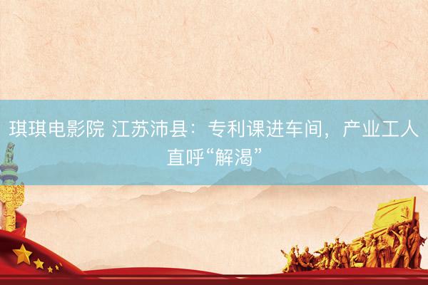 琪琪电影院 江苏沛县：专利课进车间，产业工人直呼“解渴”