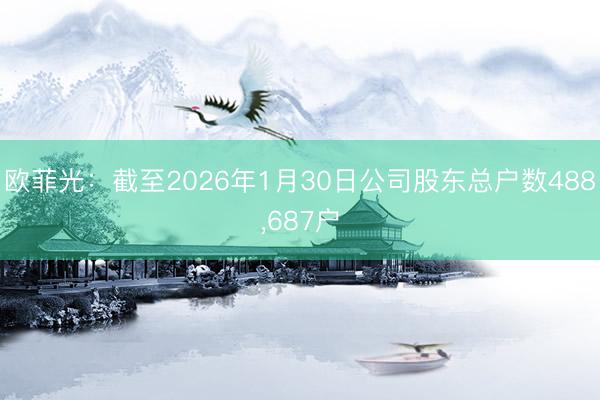 欧菲光：截至2026年1月30日公司股东总户数488，687户