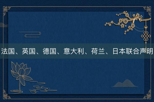 法国、英国、德国、意大利、荷兰、日本联合声明