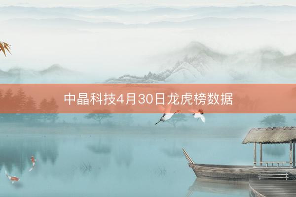 中晶科技4月30日龙虎榜数据