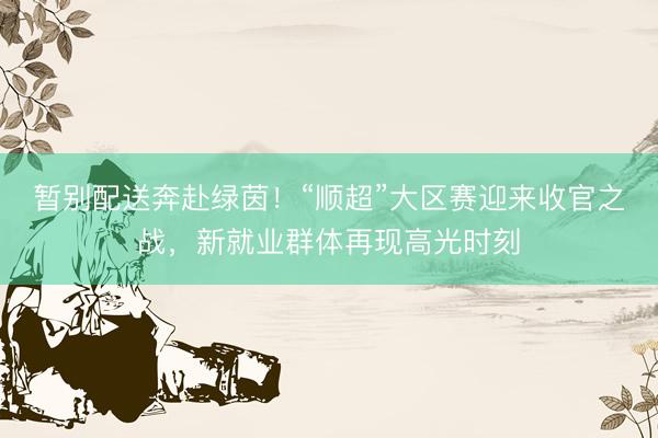 暂别配送奔赴绿茵！“顺超”大区赛迎来收官之战，新就业群体再现高光时刻