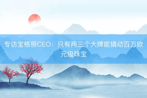 专访宝格丽CEO：只有两三个大牌能撬动百万欧元级珠宝