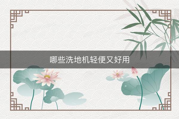 哪些洗地机轻便又好用