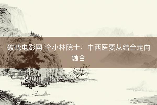 破晓电影网 仝小林院士：中西医要从结合走向融合