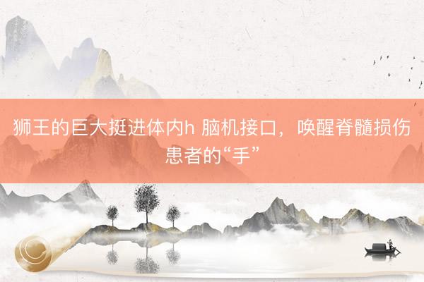 狮王的巨大挺进体内h 脑机接口，唤醒脊髓损伤患者的“手”