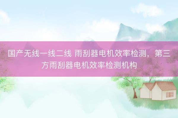国产无线一线二线 雨刮器电机效率检测，第三方雨刮器电机效率检测机构