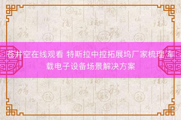 苍井空在线观看 特斯拉中控拓展坞厂家梳理 车载电子设备场景解决方案