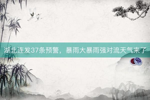 湖北连发37条预警，暴雨大暴雨强对流天气来了