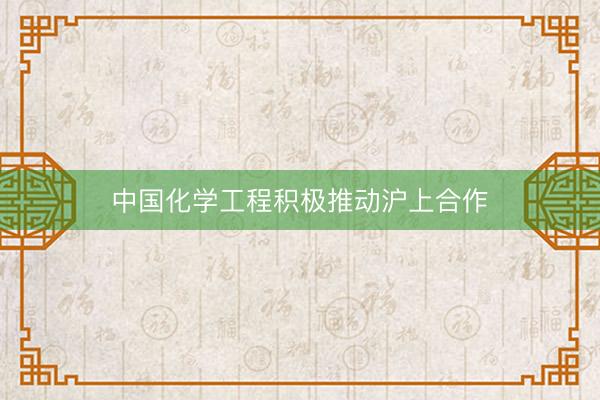 中国化学工程积极推动沪上合作