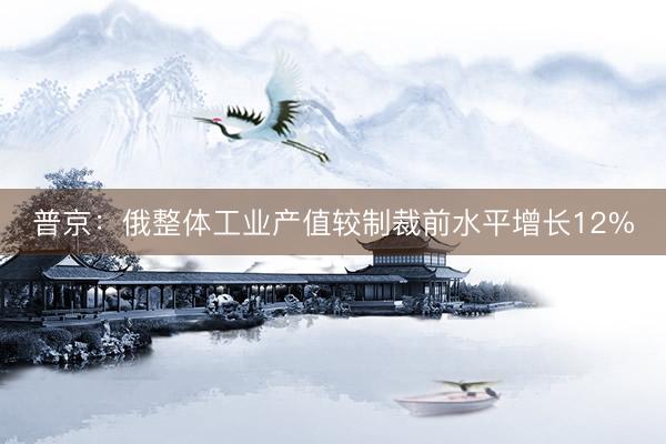 普京：俄整体工业产值较制裁前水平增长12%