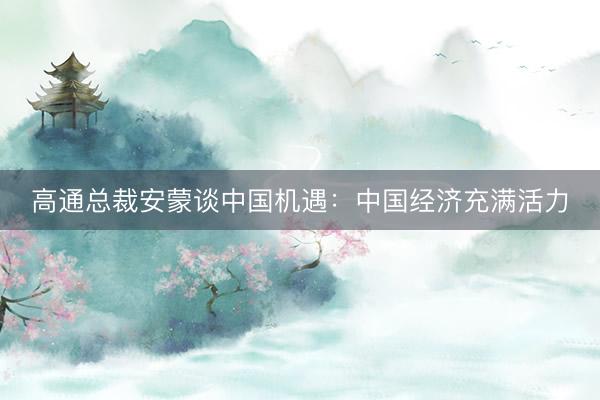 高通总裁安蒙谈中国机遇：中国经济充满活力