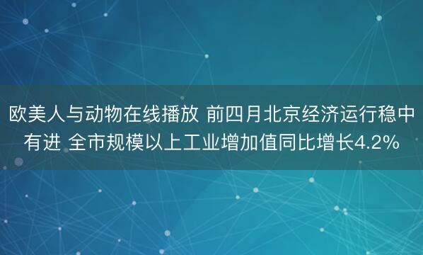 欧美人与动物在线播放 前四月北京经济运行稳中有进 全市规模以上工业增加值同比增长4.2%