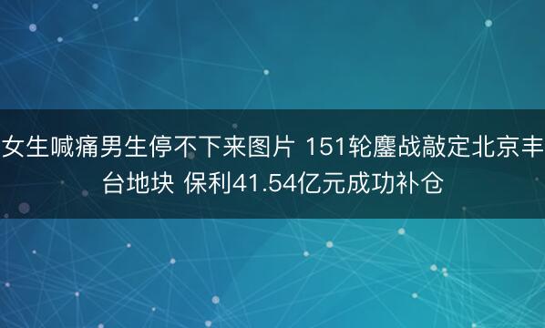 女生喊痛男生停不下来图片 151轮鏖战敲定北京丰台地块 保利41.54亿元成功补仓