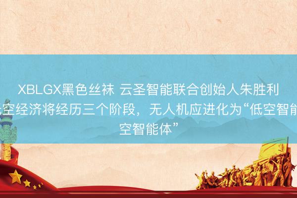 XBLGX黑色丝袜 云圣智能联合创始人朱胜利：低空经济将经历三个阶段，无人机应进化为“低空智能体”