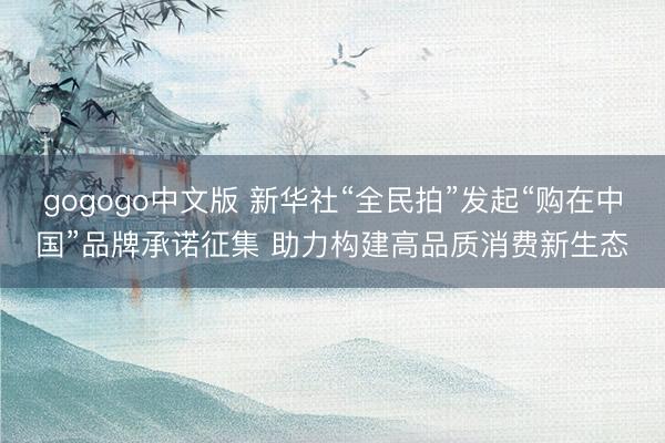 gogogo中文版 新华社“全民拍”发起“购在中国”品牌承诺征集 助力构建高品质消费新生态