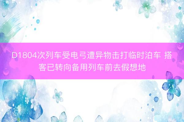 D1804次列车受电弓遭异物击打临时泊车 搭客已转向备用列车前去假想地