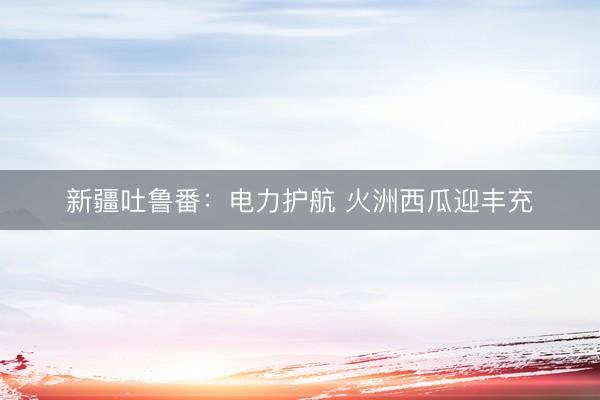 新疆吐鲁番：电力护航 火洲西瓜迎丰充