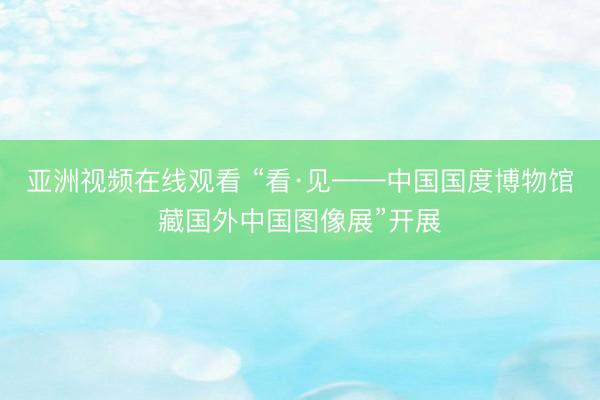 亚洲视频在线观看 “看·见——中国国度博物馆藏国外中国图像展”开展