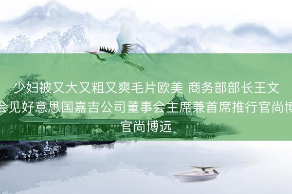 少妇被又大又粗又爽毛片欧美 商务部部长王文涛会见好意思国嘉吉公司董事会主席兼首席推行官尚博远