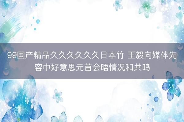 99国产精品久久久久久久日本竹 王毅向媒体先容中好意思元首会晤情况和共鸣