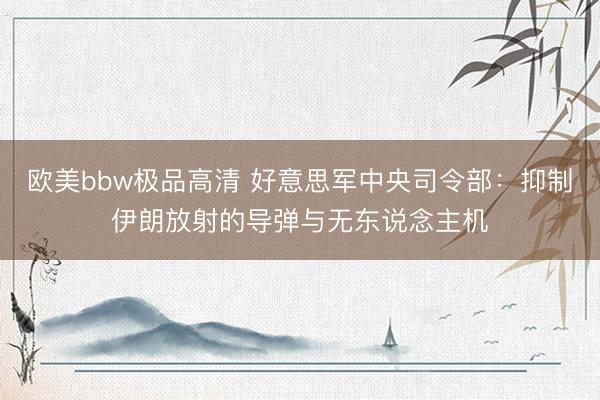 欧美bbw极品高清 好意思军中央司令部：抑制伊朗放射的导弹与无东说念主机