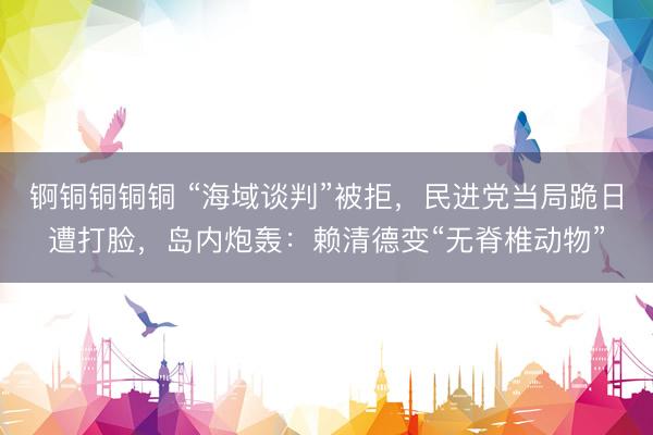 锕铜铜铜铜 “海域谈判”被拒，民进党当局跪日遭打脸，岛内炮轰：赖清德变“无脊椎动物”