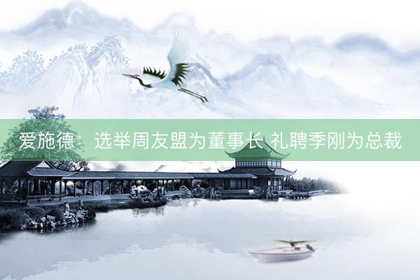 爱施德：选举周友盟为董事长 礼聘季刚为总裁