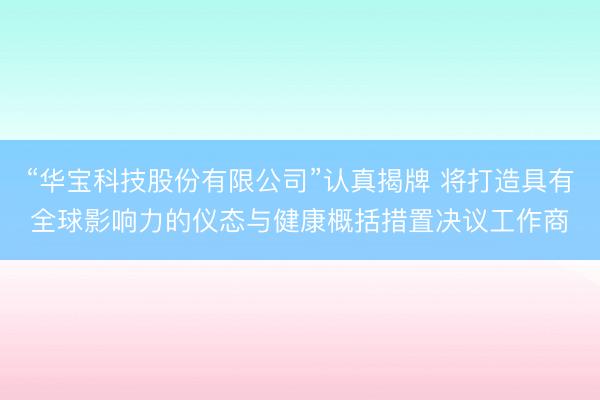 “华宝科技股份有限公司”认真揭牌 将打造具有全球影响力的仪态与健康概括措置决议工作商