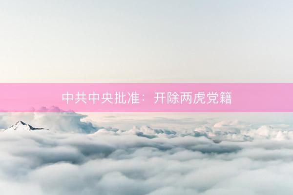 中共中央批准：开除两虎党籍